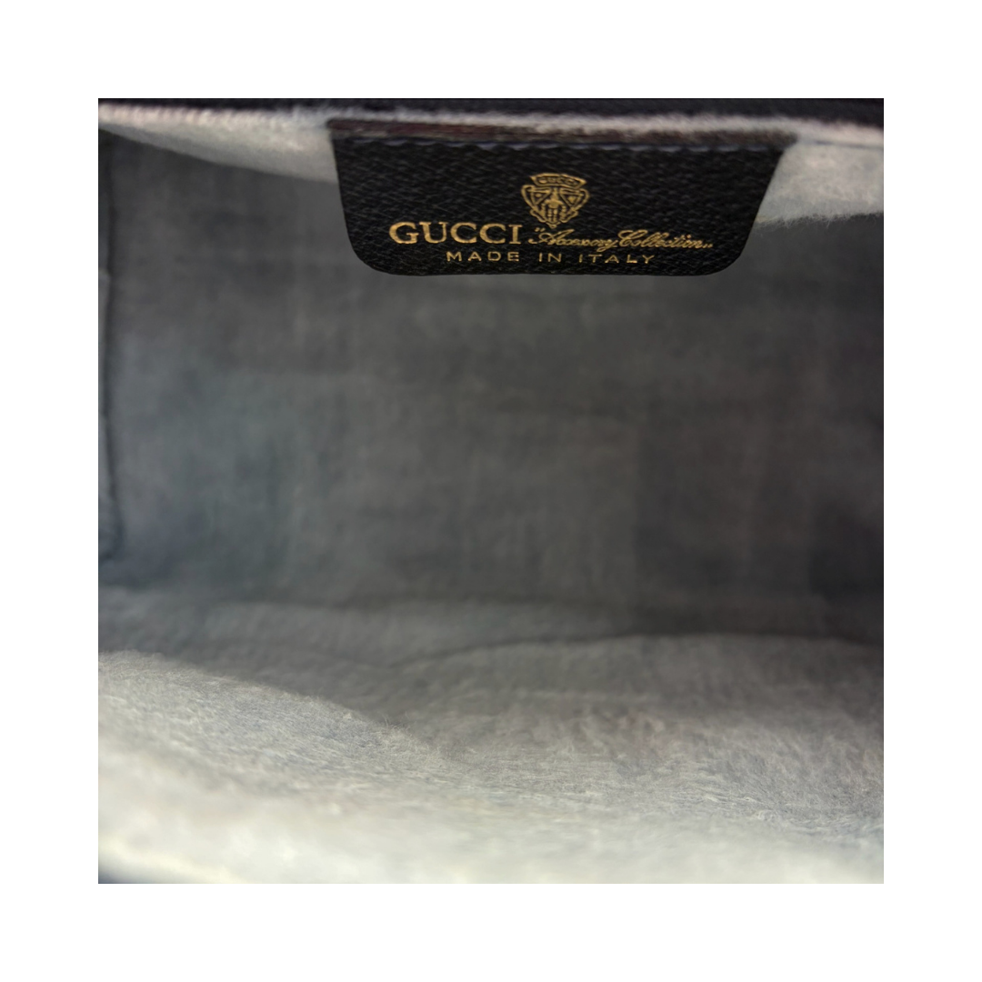 Gucci Navy Vintage Boston Bag