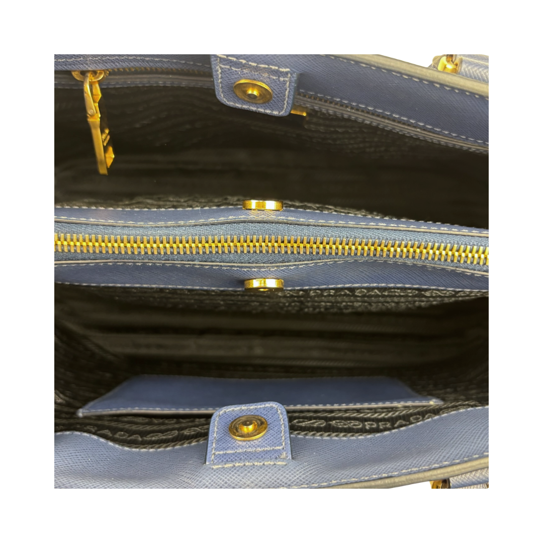 Prada Blue Saffiano Medium Galleria Tote