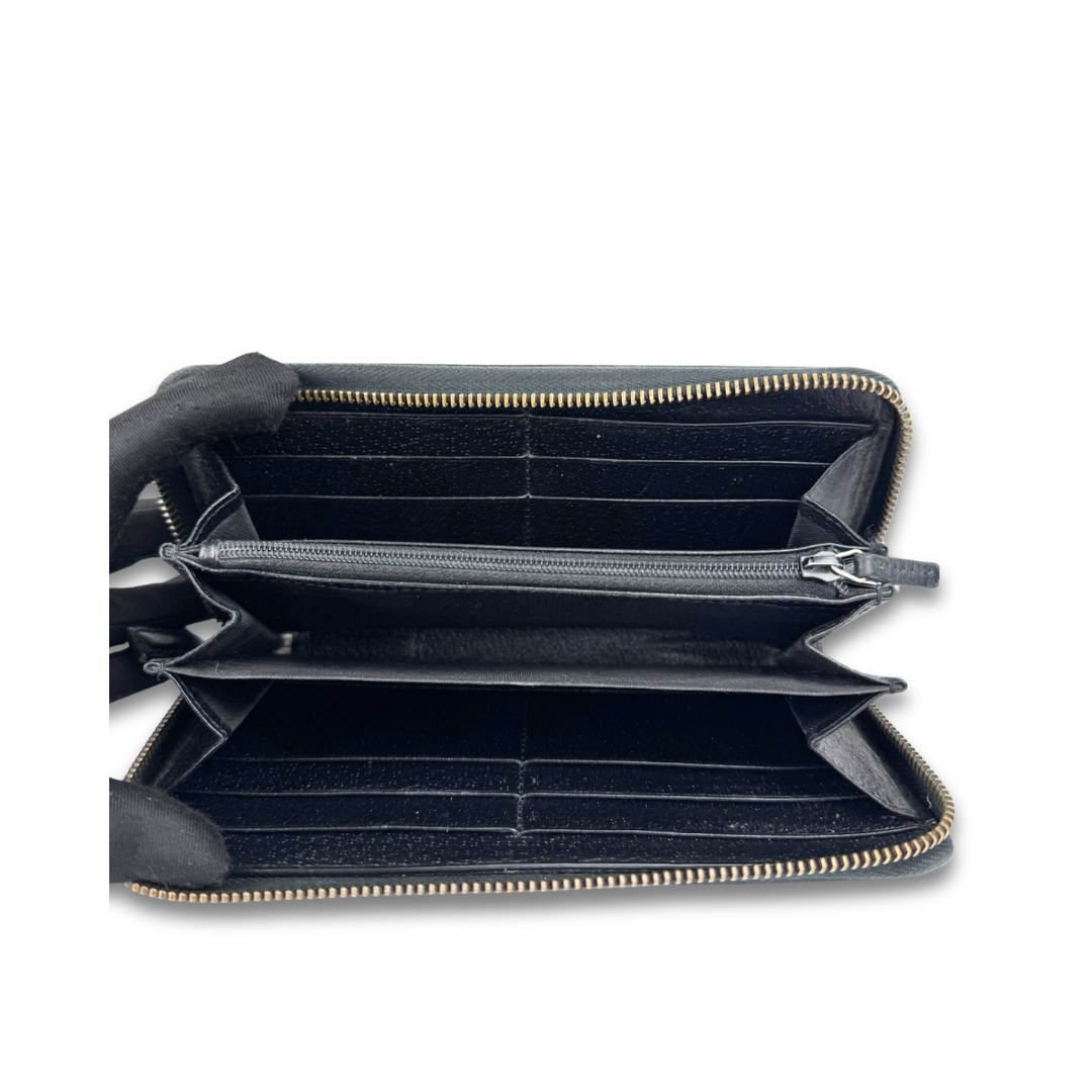 Gucci Black Leather Marmont Zipper Wallet
