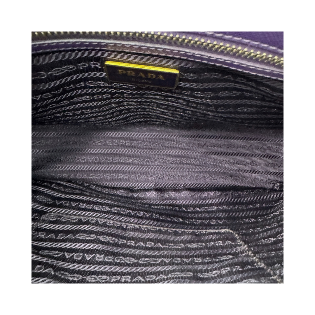 Prada Small Purple Double Zip Galleria