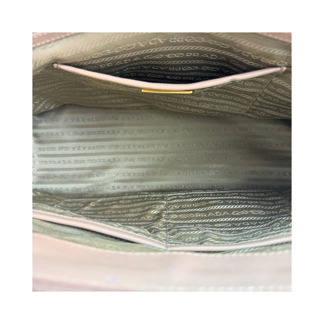 Prada Medium Beige Double Zip Galliera