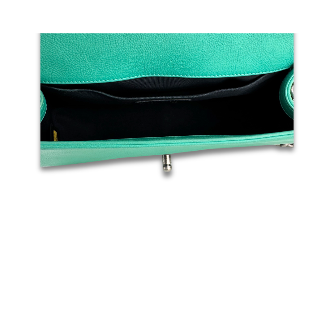 Chanel Green Calfskin Medium Boy Bag