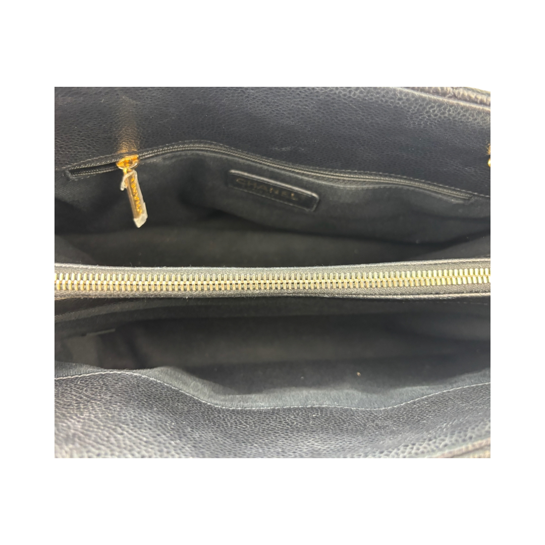 Chanel Black Caviar Small Soft Shopping Tote