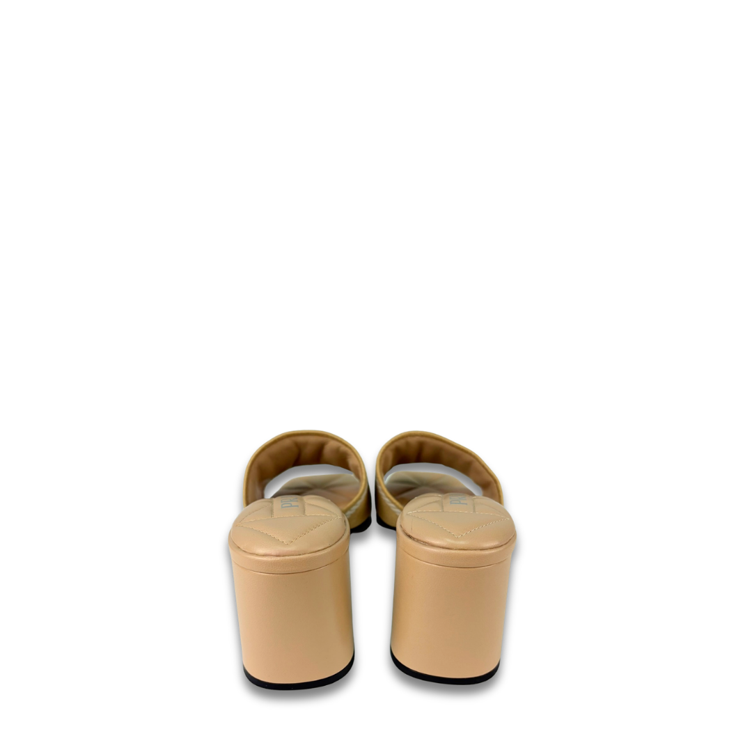 Prada Beige Jacquard 55mm Mules - Size 40