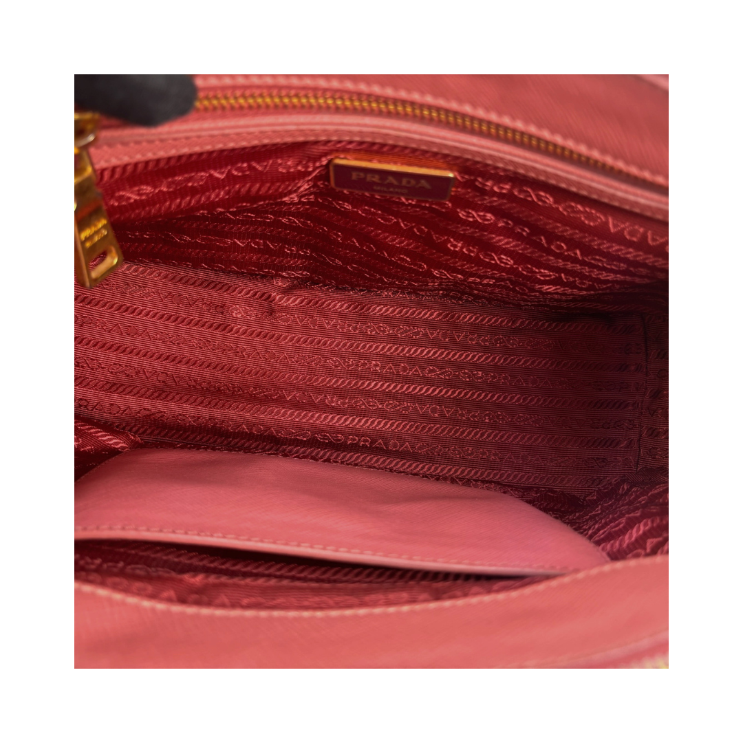 Prada Mini Coral Double Zip Galleria