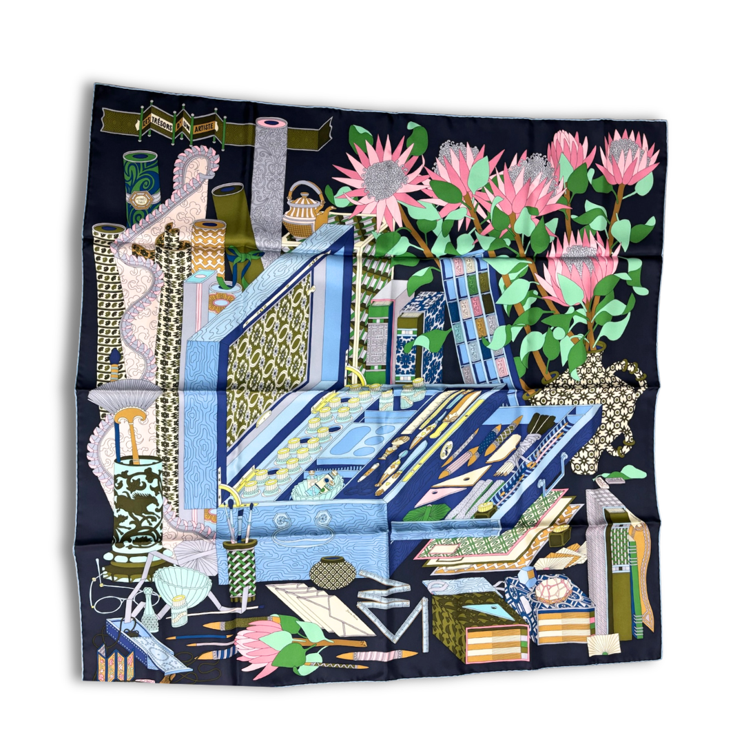 Hermès 'Les Trésors d'un Artiste' Silk Scarf 90