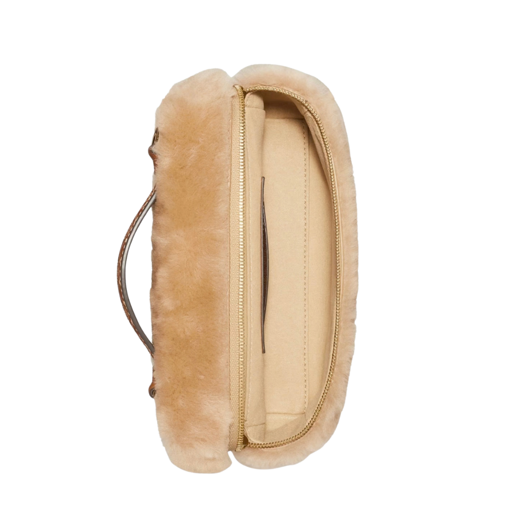 Tory Burch Romy Shearling Slim Top Handle
