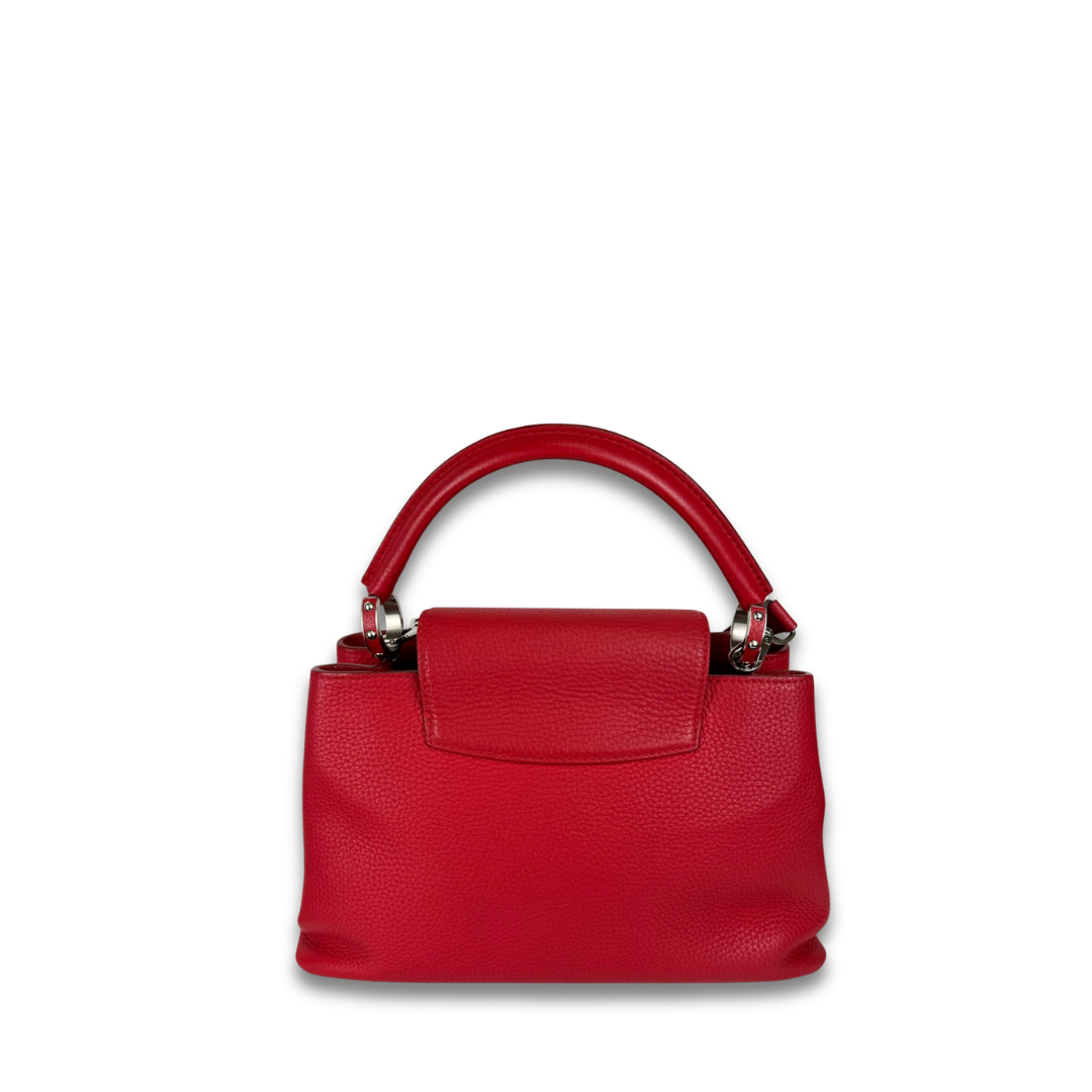 Louis Vuitton Red Taurillon Capucines PM
