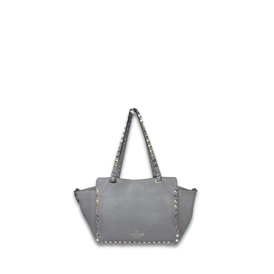 Valentino Grey Rockstud Shoulder Bag