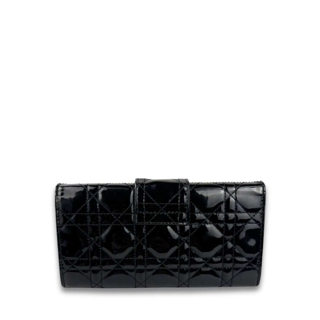 Dior Black Patent Cannage Chain Wallet