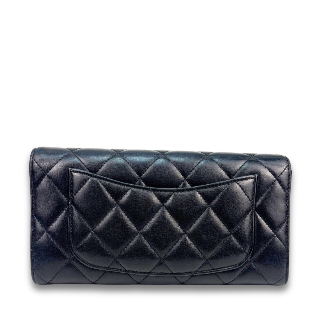 Chanel Black Lambskin Classic Flap Wallet