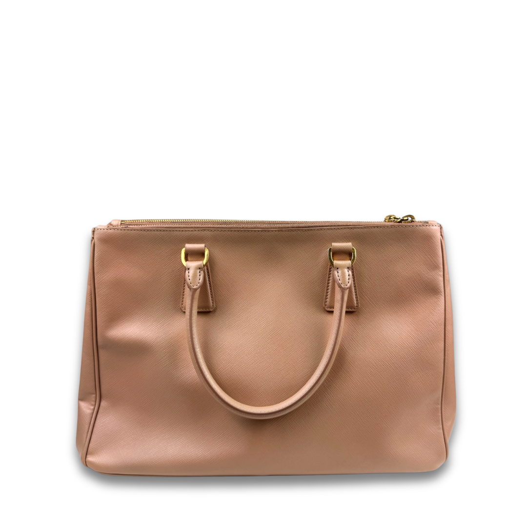Prada Medium Beige Double Zip Galliera