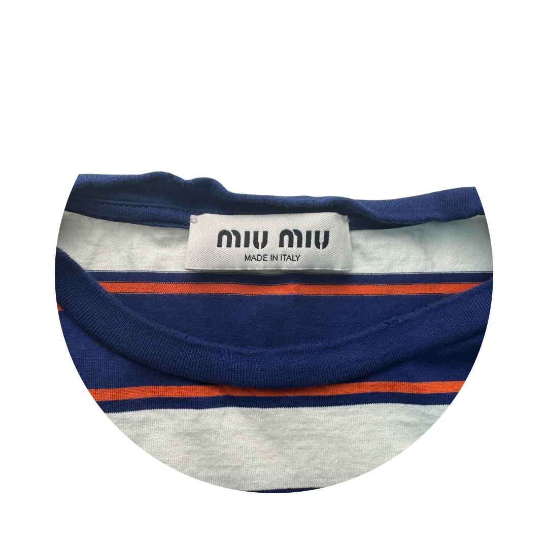 Miu Miu Striped Pocket Tee - Size XS