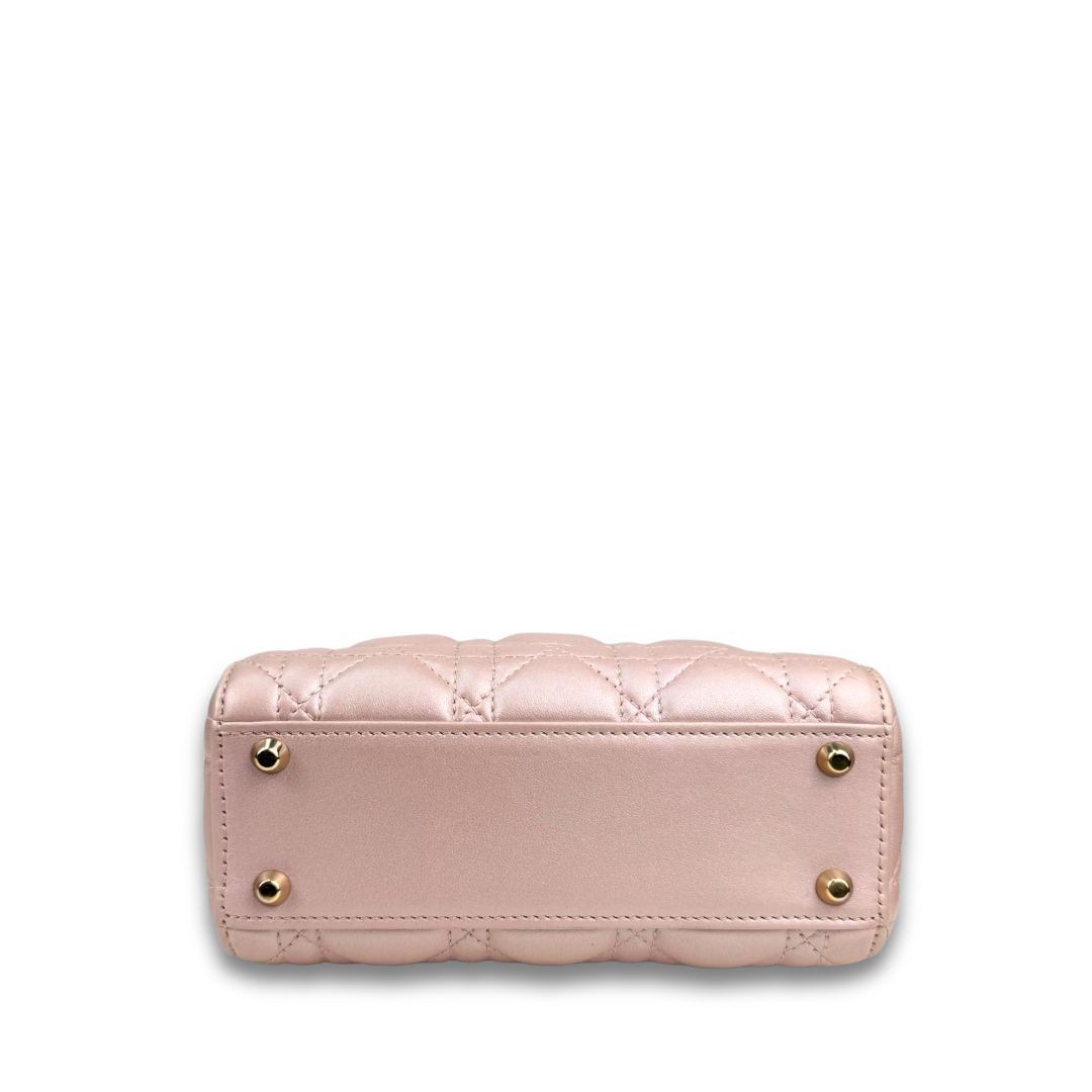 Dior Metallic Rose Gold Mini Lady Dior