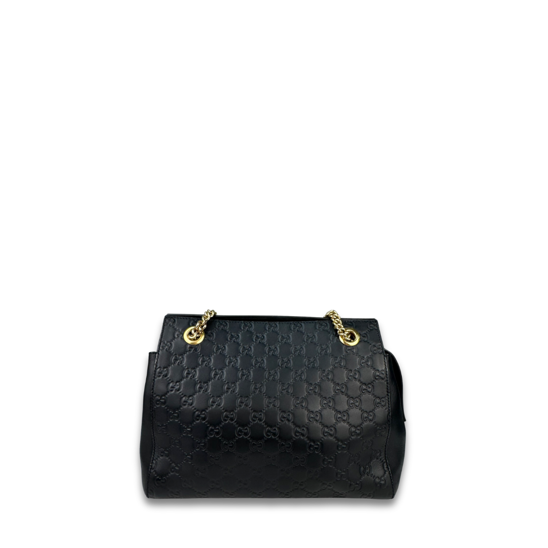 Gucci Black Guccissima Soft Signature Tote