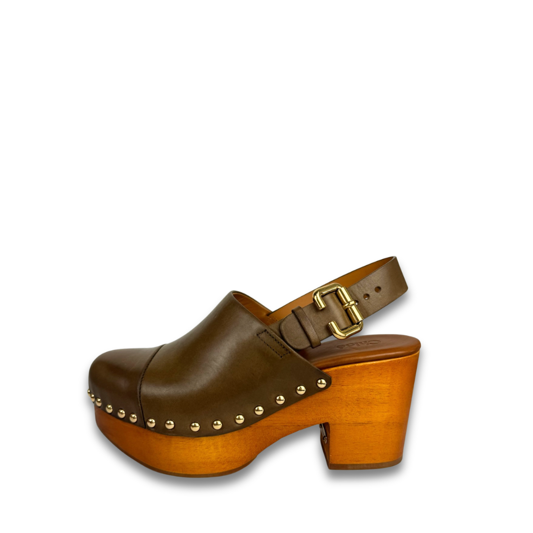 Chloe 80mm Jeannette Studded Clogs - Size 37
