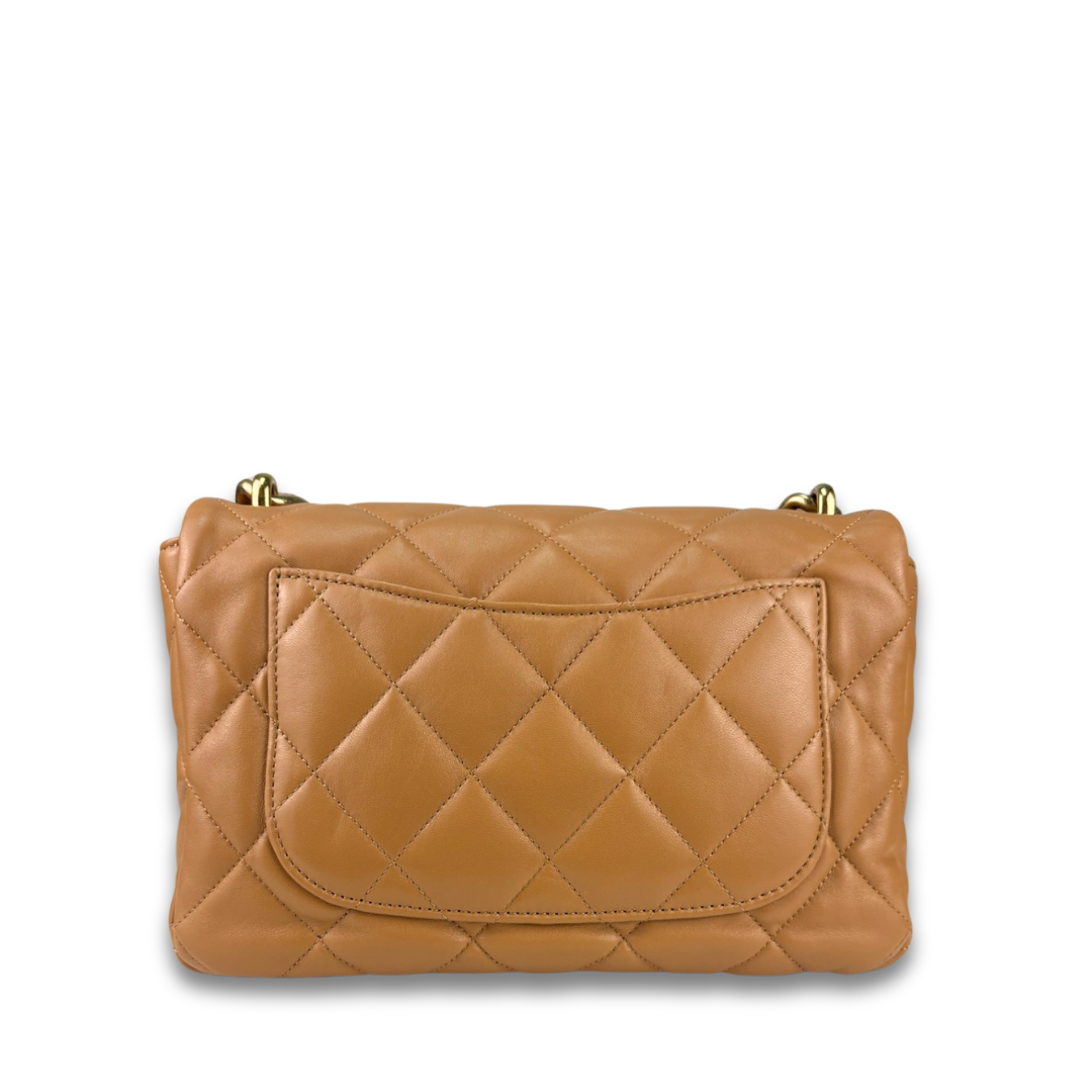 Chanel Camel Lambskin Medium Funky Town Flap Bag
