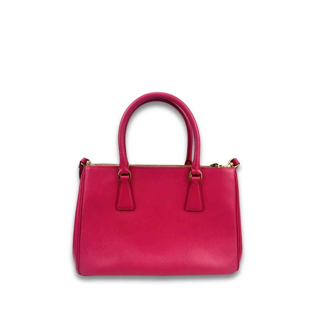 Prada Small Hot Pink Double Zip Galleria