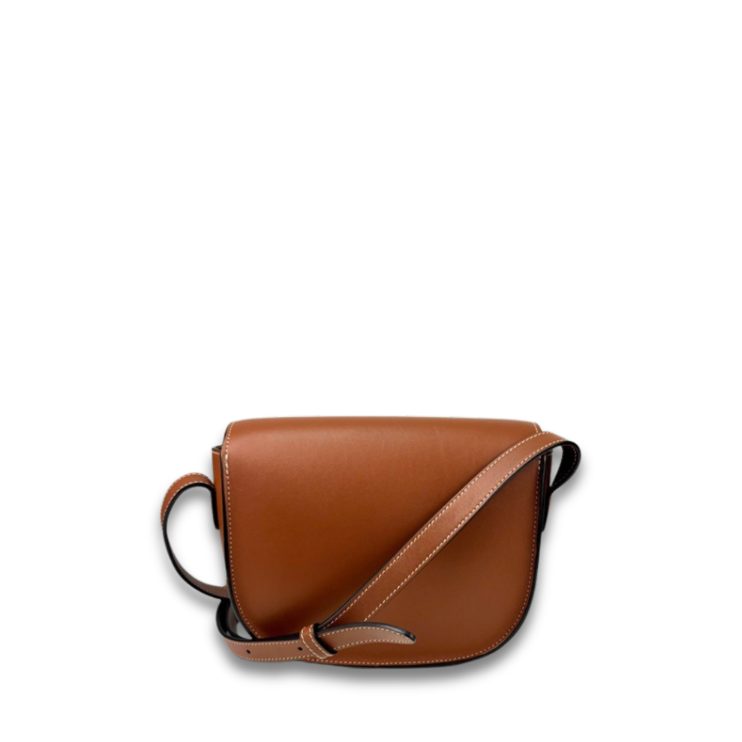 Celine Leather Triomphe Folco Saddle Bag