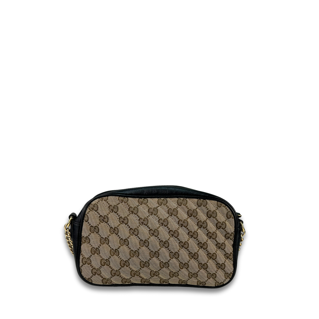 Gucci Black GG Canvas Marmont Small Camera Bag
