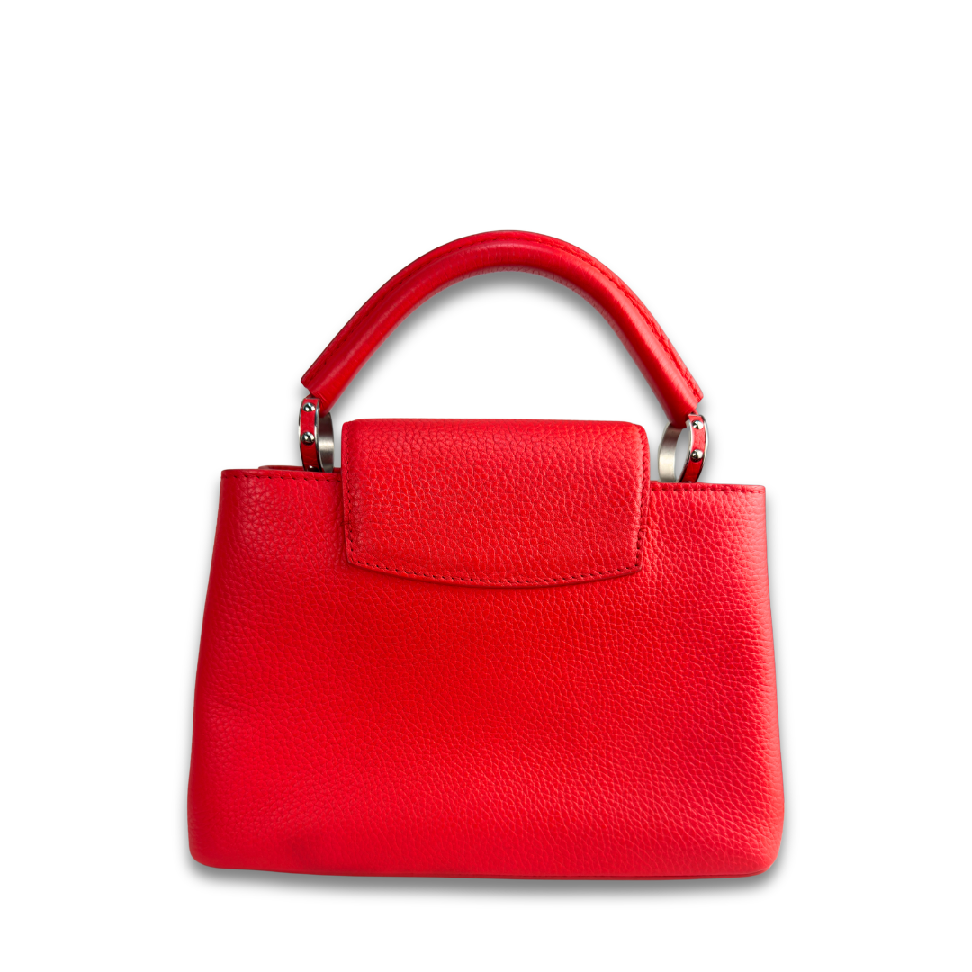 Louis Vuitton Red Taurillon Capucines PM