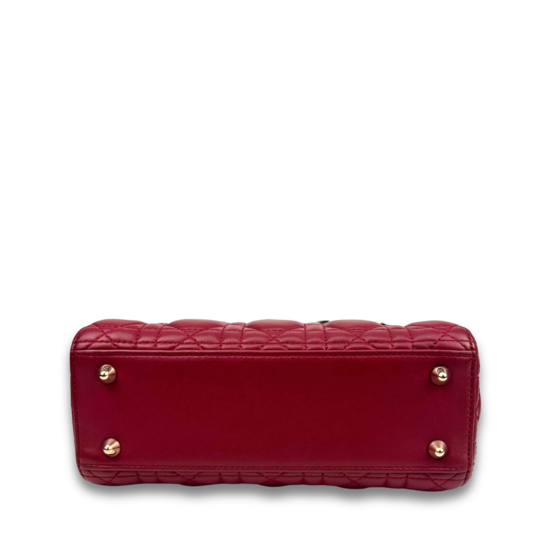 Dior Small Red Lambskin Lady Dior