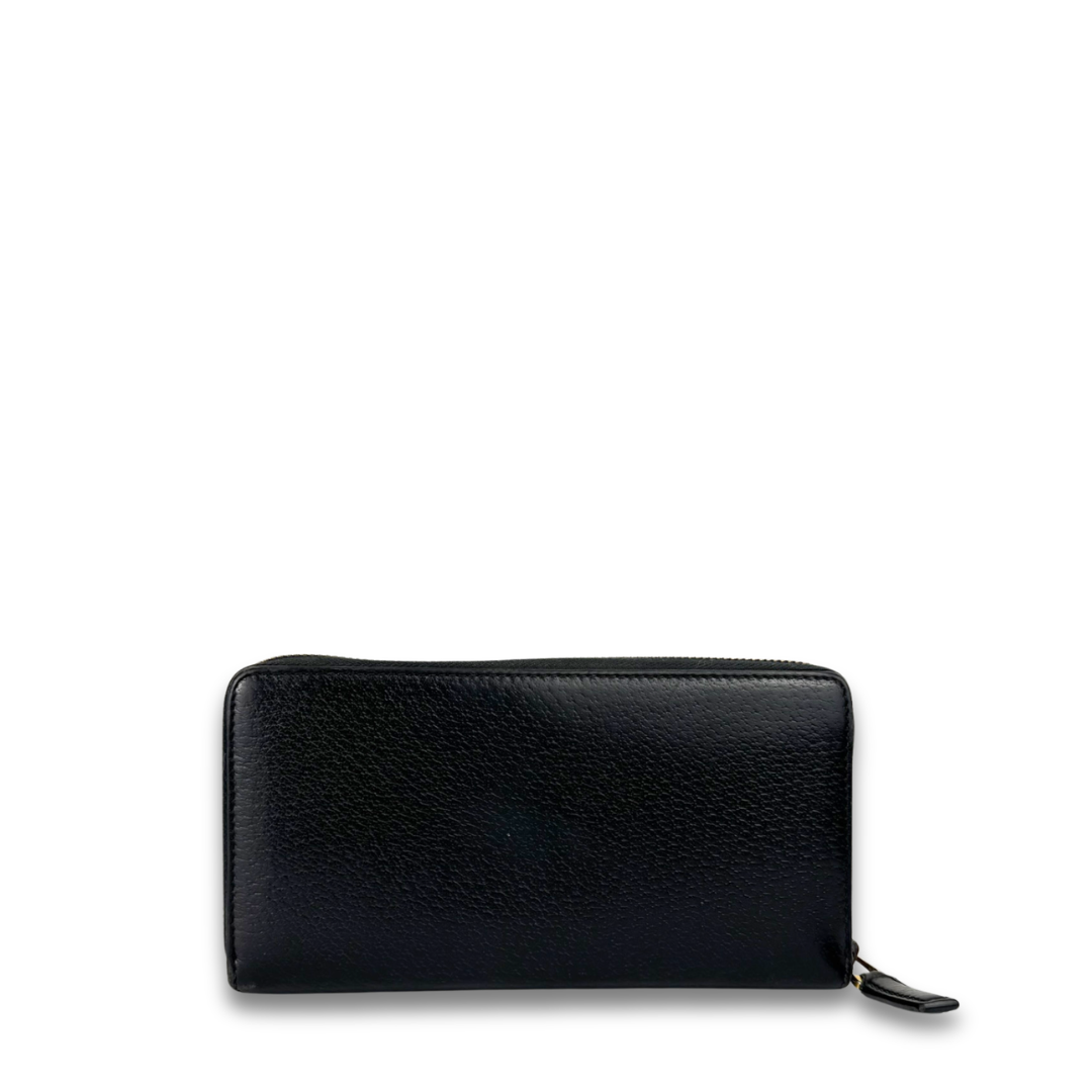 Gucci Black Leather Marmont Zipper Wallet
