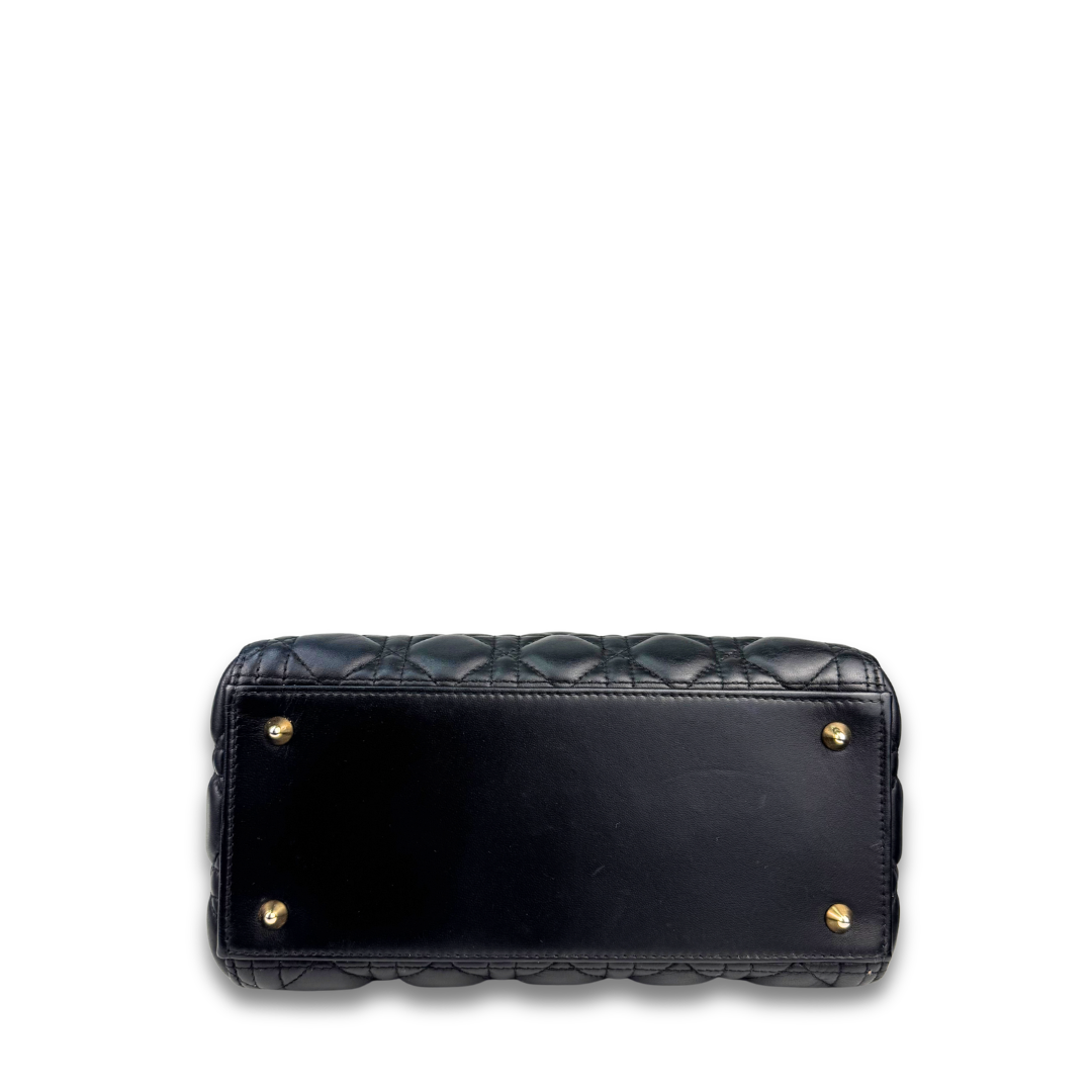 Dior Black Lambskin Medium Lady Dior