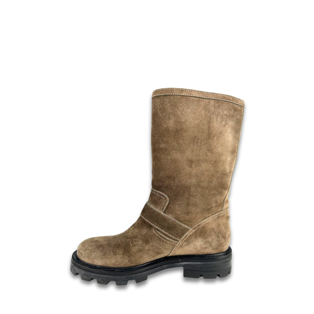 Jimmy Choo Suede Biker 2 Boots - Size 39