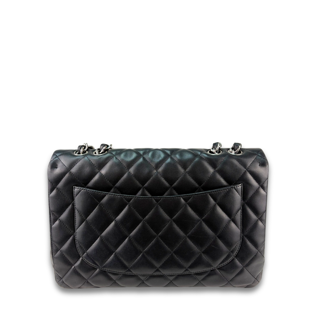 Chanel Black Lambskin Jumbo Single Flap