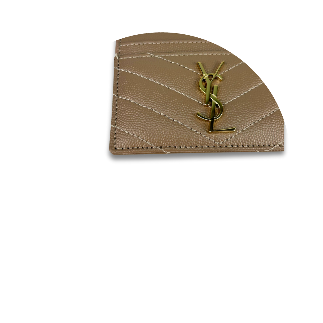 YSL Taupe Cassandre Card Case