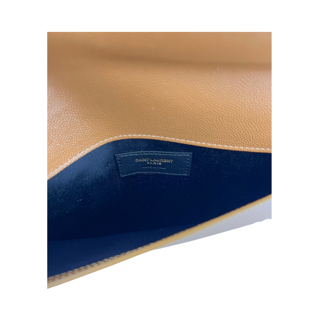 YSL Tan Uptown Clutch