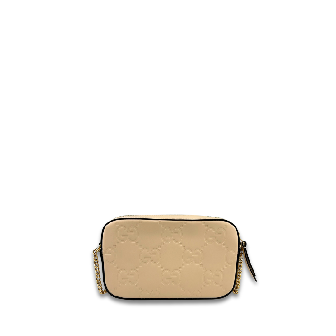 Gucci Super Mini Debossed Chain Shoulder Bag