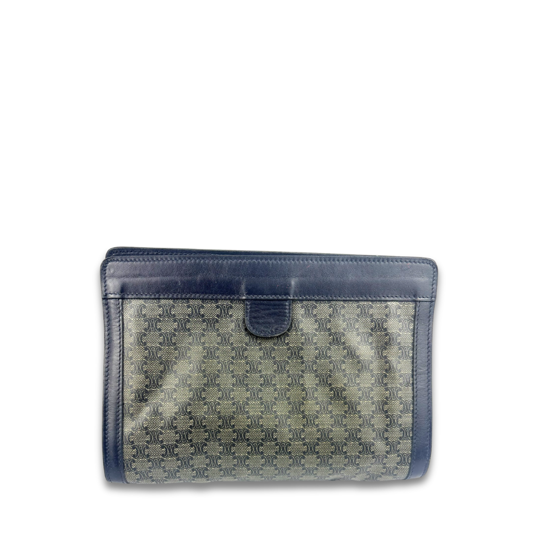 Celine Vintage Blue Macadam Pouch