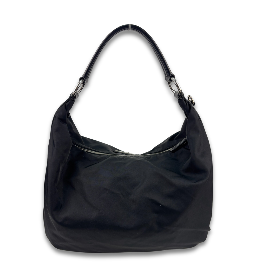 Prada Black Nylon Hobo