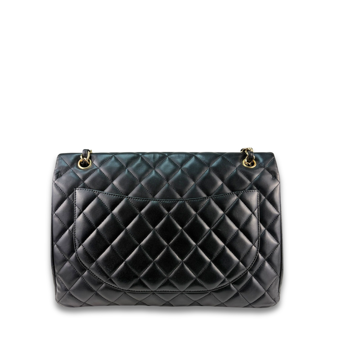 Chanel Black Lambskin Maxi Single Flap