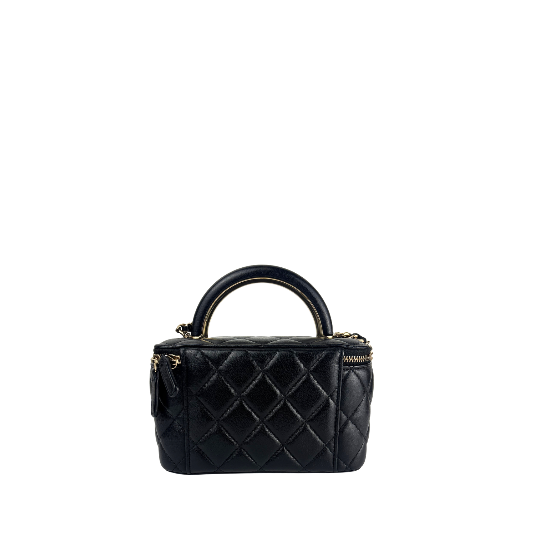 Chanel Black Top Handle Mini Vanity