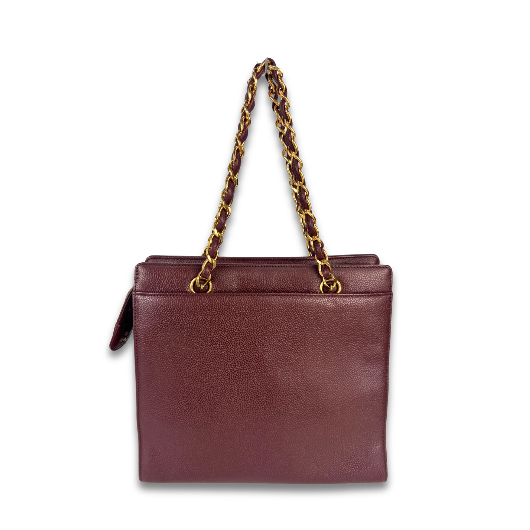 Chanel Vintage Burgundy Caviar Tote
