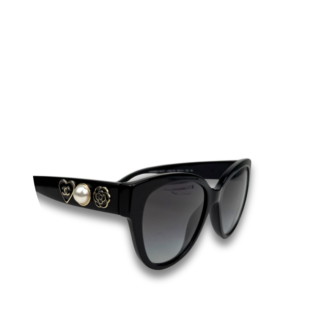 Chanel Black Round Sunglasses