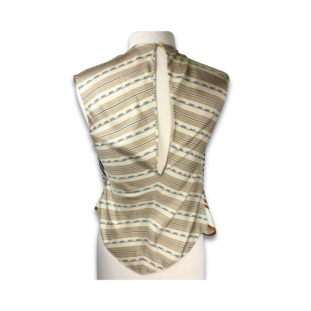 Loewe Layered Scarf Print Silk Top - Size 36 (US 4)