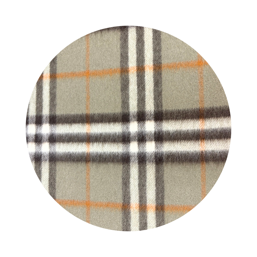 Burberry Green Wool Checked Scarf