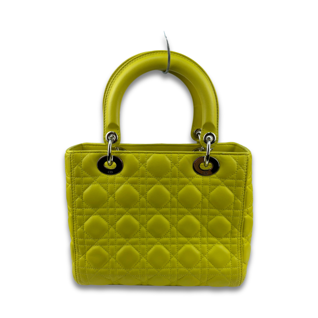 Dior Medium Yellow Lambskin Lady Dior