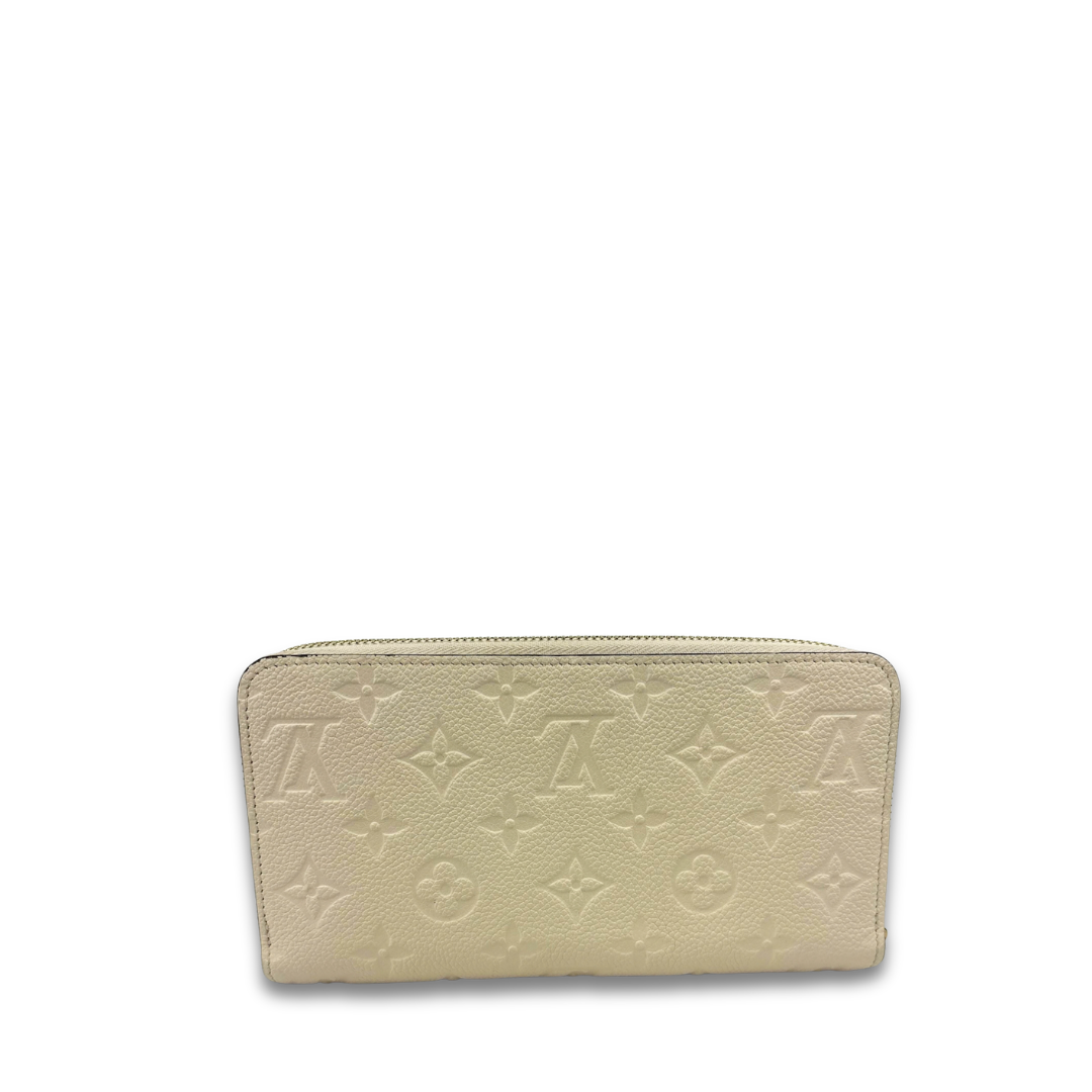 Louis Vuitton Cream Empreinte Zippy Wallet