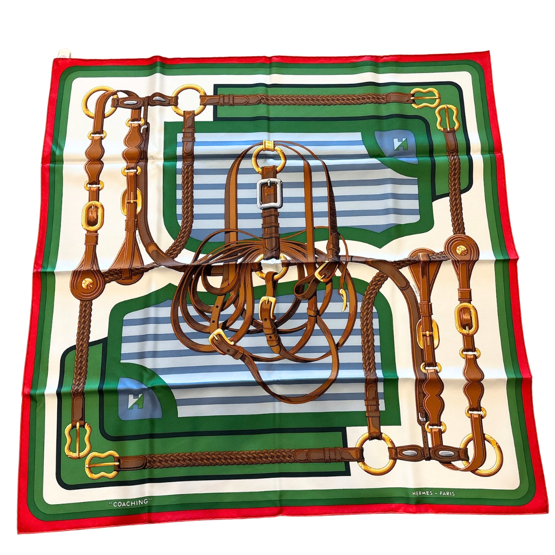 Hermès "Coaching" Silk Scarf 90