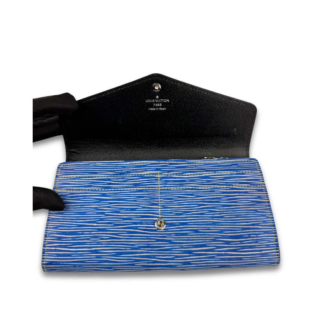 Louis Vuitton Denim Epi Leather Sarah Wallet