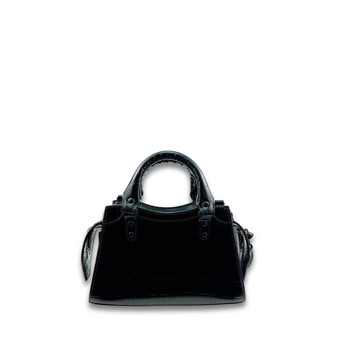 Balenciaga Matte Croc-Embossed Neo Classic City Bag