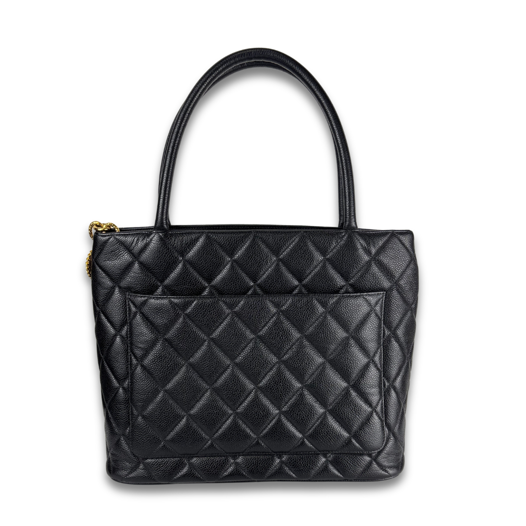 Chanel Black Caviar Medallion Tote