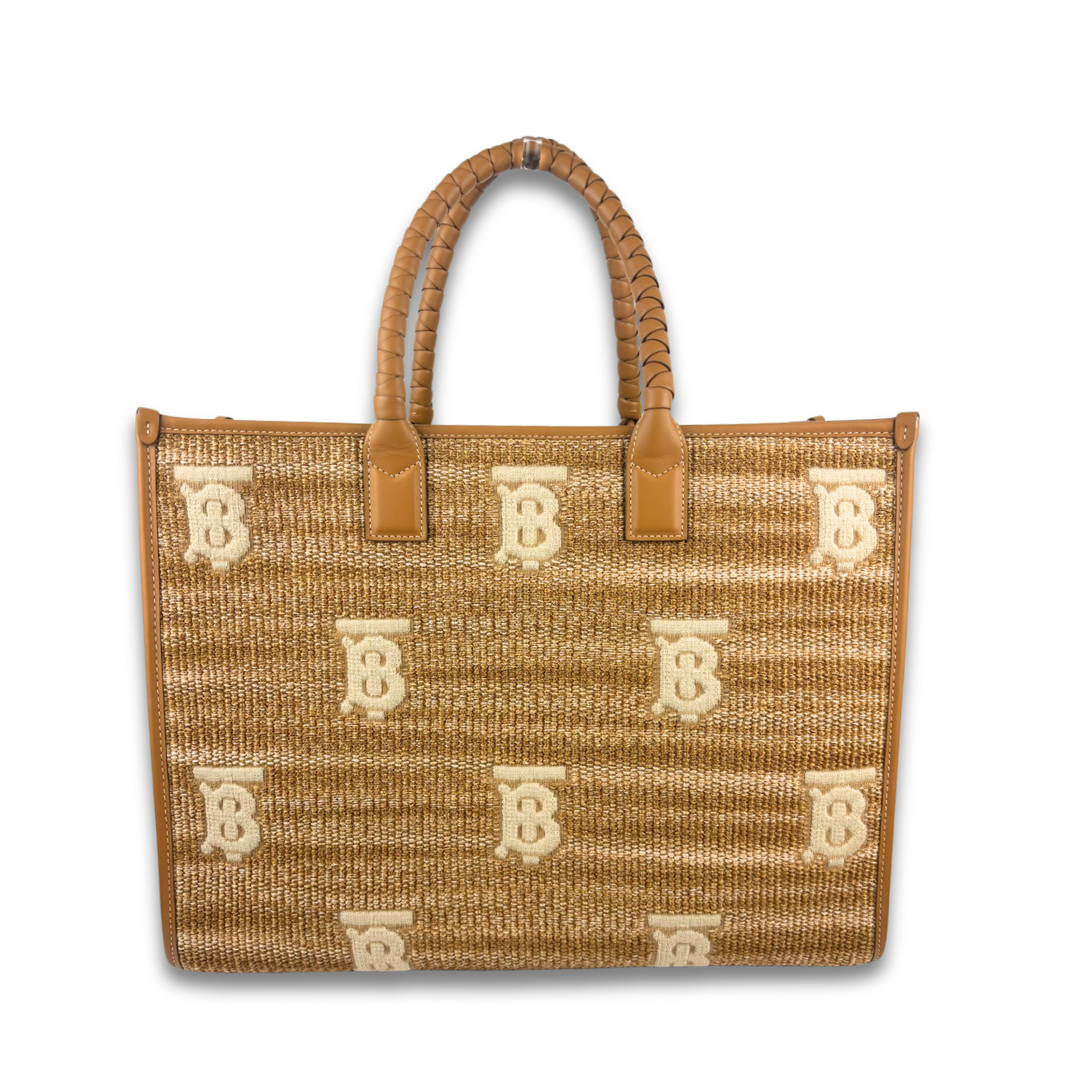 Burberry Large Freya Raffia Tote