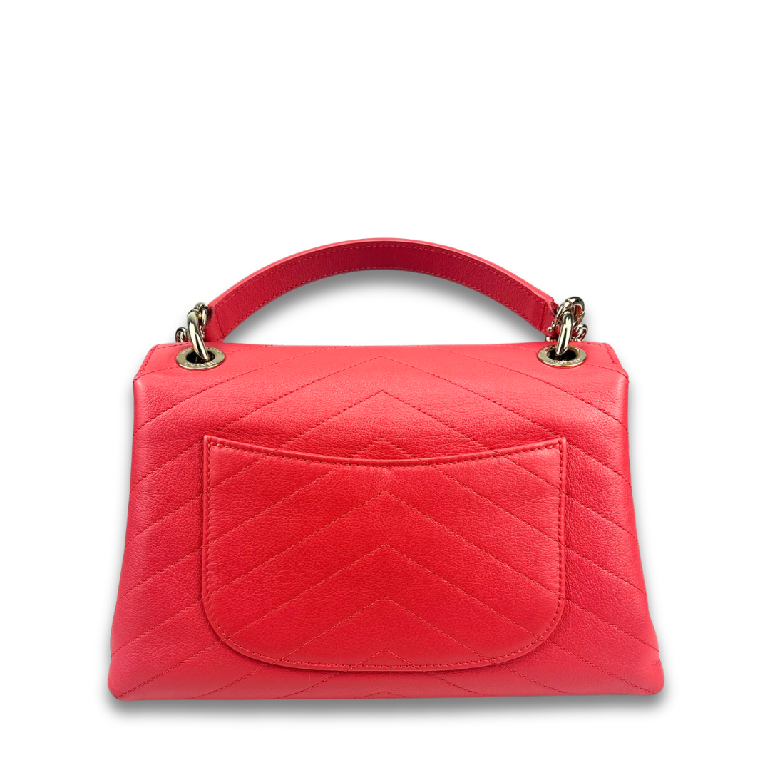Chanel Pink Chevron Chic Top Handle