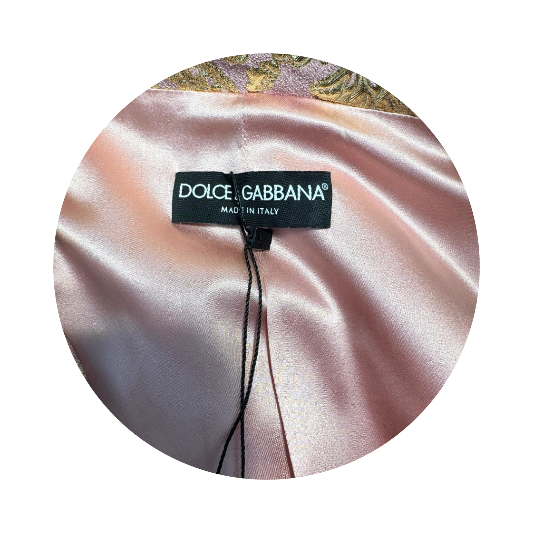 Dolce & Gabbana Lamé Bejeweled Jacquard Jacket - Size 40
